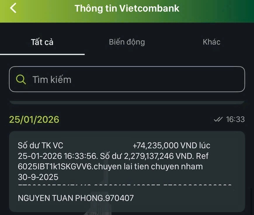 Công an phường Hồng Bàng hỗ trợ Nhân dân nhận lại hơn 74 triệu do chuyển nhầm tài khoản